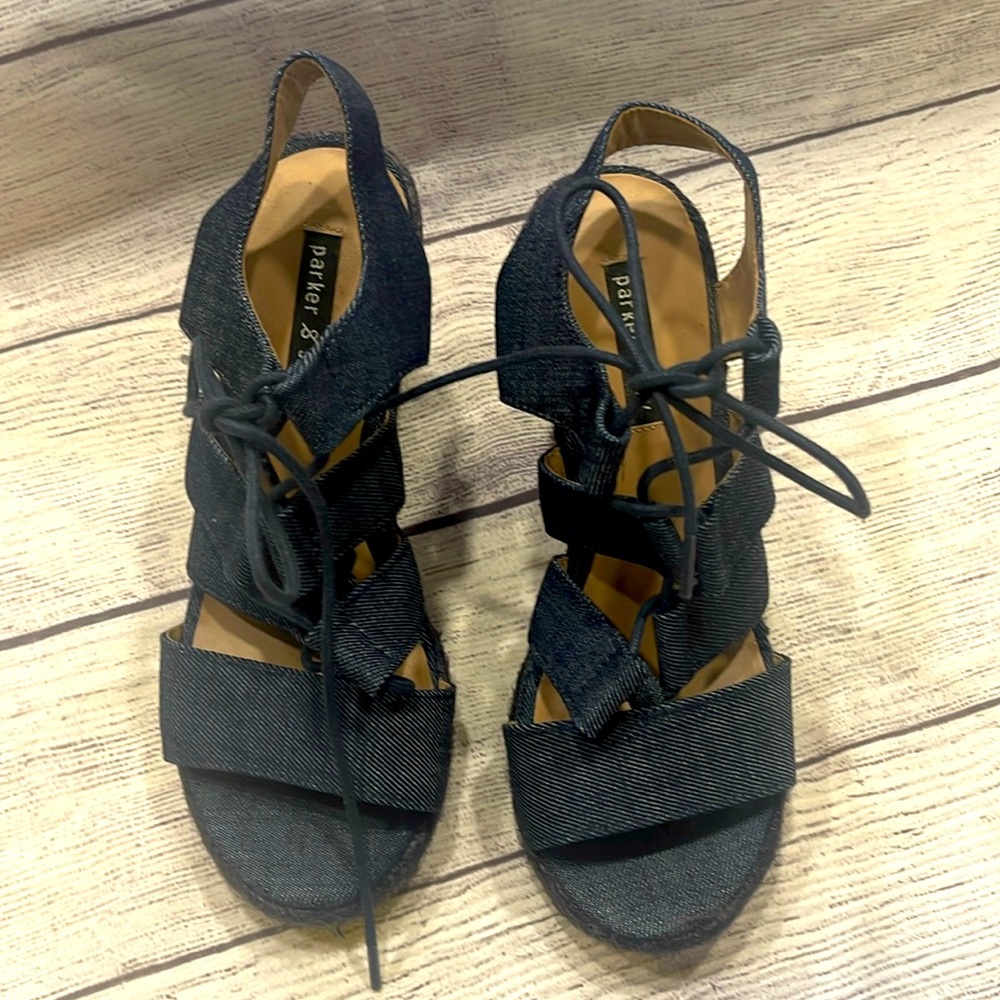 PARKER & SKY DENIUM WEDGE SANDAL